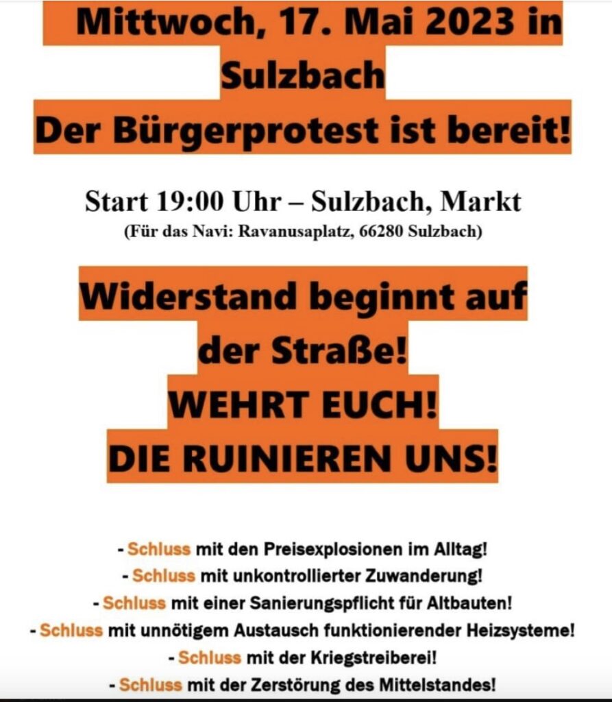 plakat demo sulzbach
