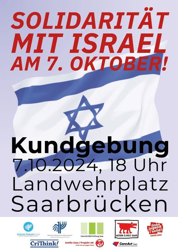 Kundgebung in Saarbrücken: Solidarität mit Israel und gegen Antisemitismus