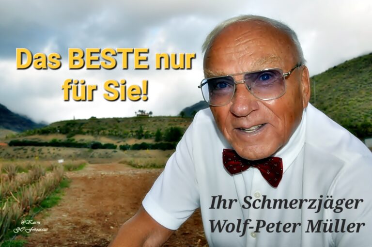 Der Schmerzjäger Wolf-Peter Müller präsentiert: Bad Füssinger SOS-Spontan-Fluid – Ihre Lösung bei Beschwerden