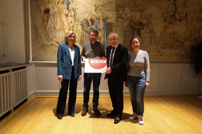 von links nach rechts: Carina Clüsserath (City-Managerin), Peter Klär (Bürgermeister der Kreisstadt St. Wendel), Jürgen Barke (Wirtschaftsminister), Reka Klein (Mitglied im Stadtrat St. Wendel)